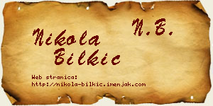 Nikola Bilkić vizit kartica